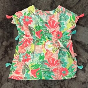 Cat & Jack Colorful Floral Kids Blouse with Tassels